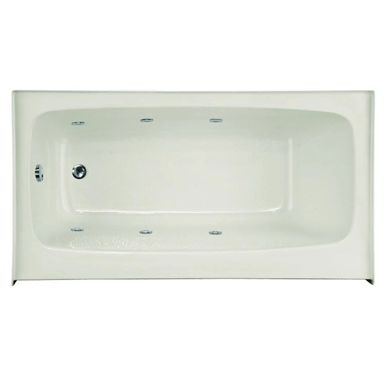 Whirlpool Tub Studio Collection Regan 60 x 36 x 18 Inch Alcove Left Hand Drain Biscuit Rectangle