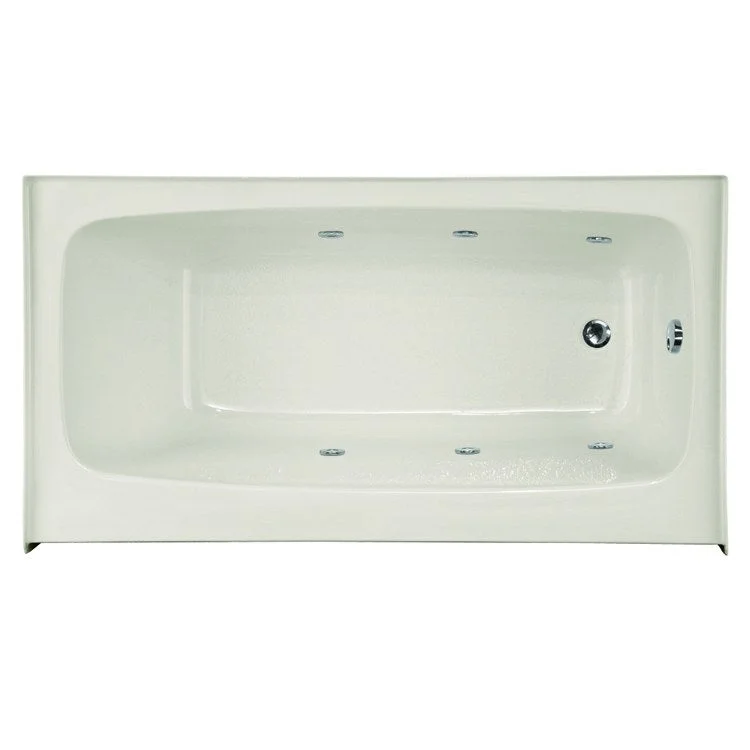 Whirlpool Tub Studio Collection Regan 60 x 36 x 18 Inch Alcove Right Hand Drain Biscuit Rectangle