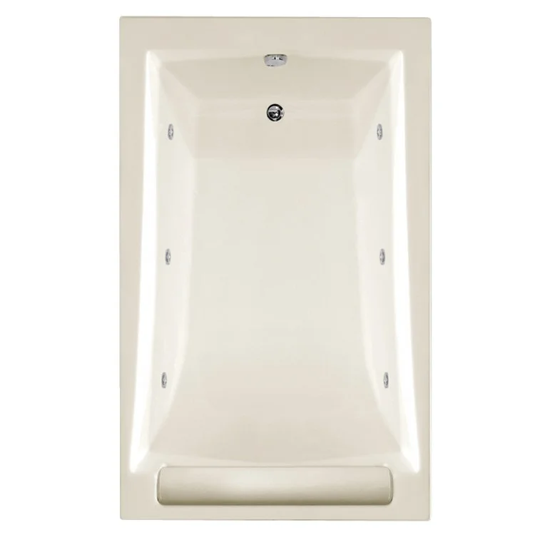 Whirlpool Tub Designer Collection Regal 70 x 43 x 19 Inch Drop-In End Drain Biscuit Rectangle