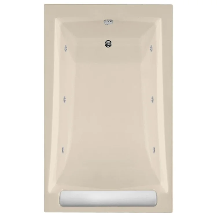 Whirlpool Tub Designer Collection Regal 71 x 34 x 19 Inch Drop-In End Drain Almond Rectangle