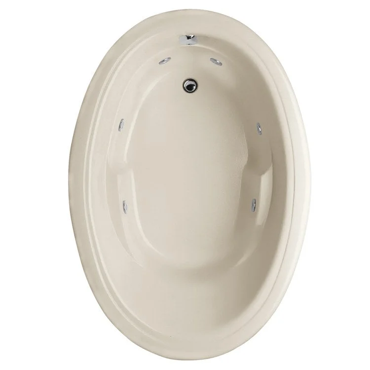 Whirlpool Tub Designer Collection Riley 60 x 42 x 20 Inch Drop-In End Drain Bone Oval