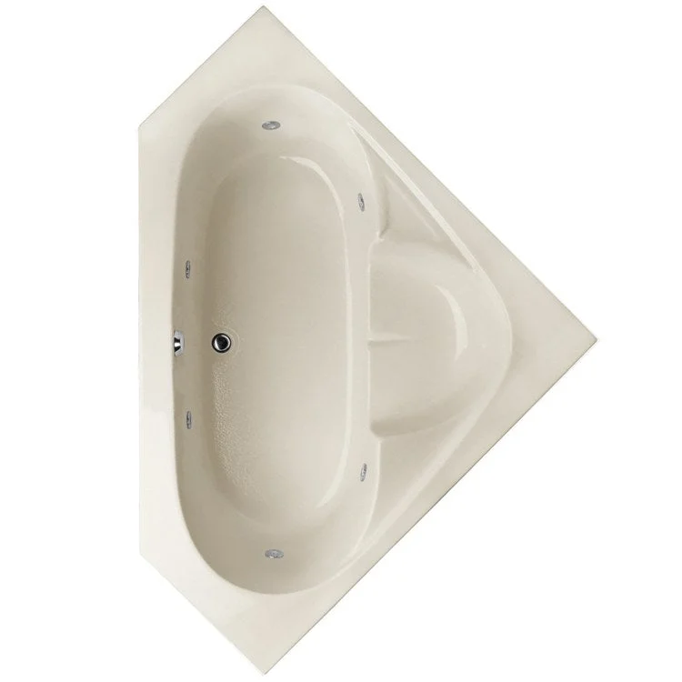 Whirlpool Tub Designer Collection Rincon 59 x 59 x 21 Inch Side Drain Biscuit Corner