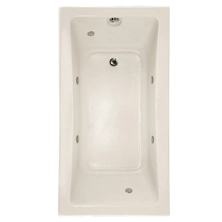 Whirlpool Tub Designer Collection Rosemarie 60 x 32 x 18 Inch Drop-In End Drain Biscuit Rectangle