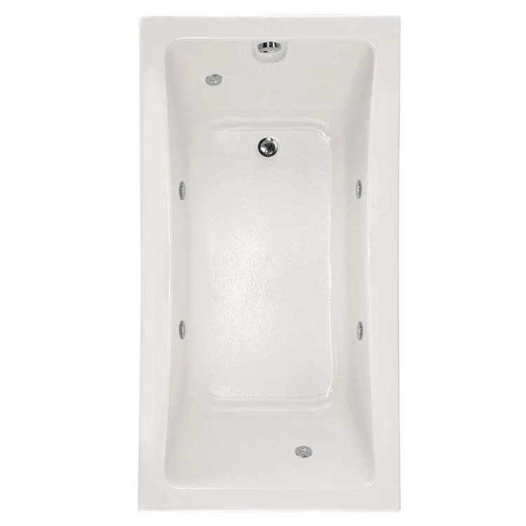 Whirlpool Tub Designer Collection Rosemarie 60 x 32 x 18 Inch Drop-In End Drain White Rectangle