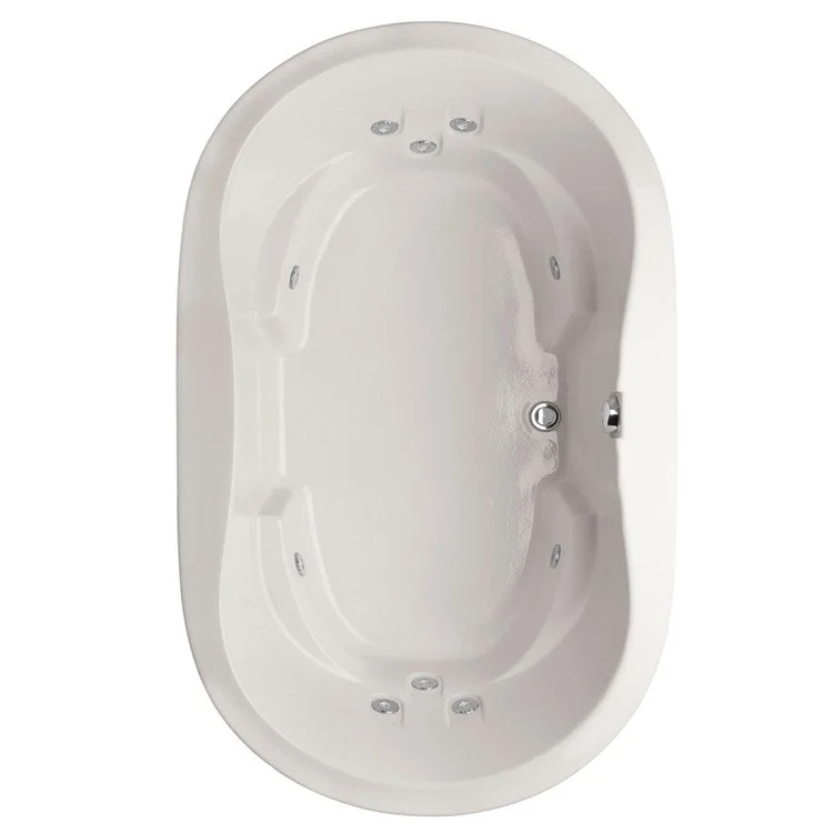 Whirlpool Tub Designer Collection Savannah 74 x 44 x 24 Inch Drop-In Side Center Drain White Oval