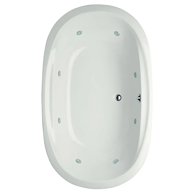 Whirlpool Tub Studio Collection Studio 66 x 44 x 19 Inch Drop-In Side Center Drain White Oval