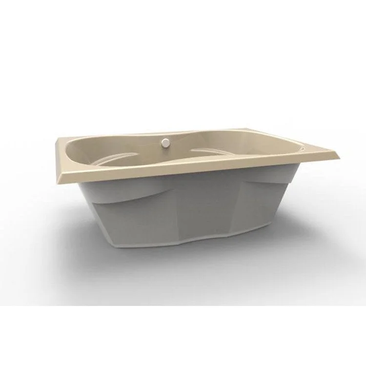 Whirlpool Tub Studio Collection Studio 60 x 42 x 20 Inch Drop-In Side Center Drain Bone Rectangle