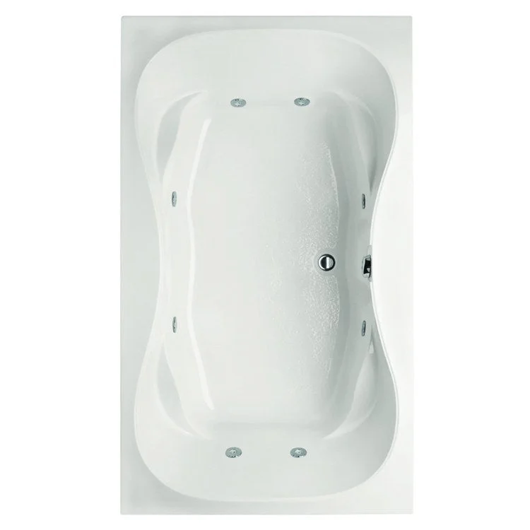 Whirlpool Tub Studio Collection Studio 72 x 42 x 21 Inch Drop-In Side Center Drain White Rectangle