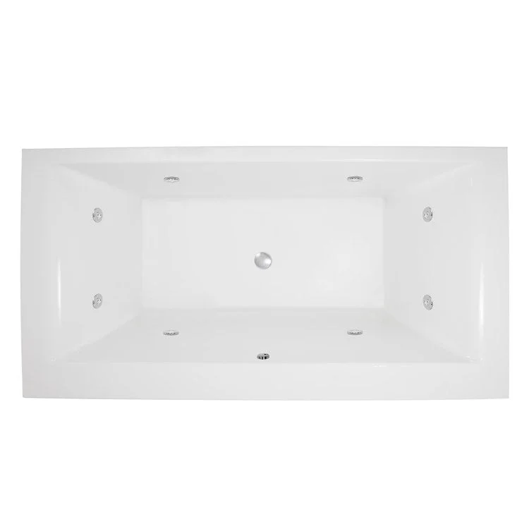 Whirlpool Tub Designer Collection Stella 70 x 36 x 19 Inch Drop-In Center Drain Biscuit Rectangle