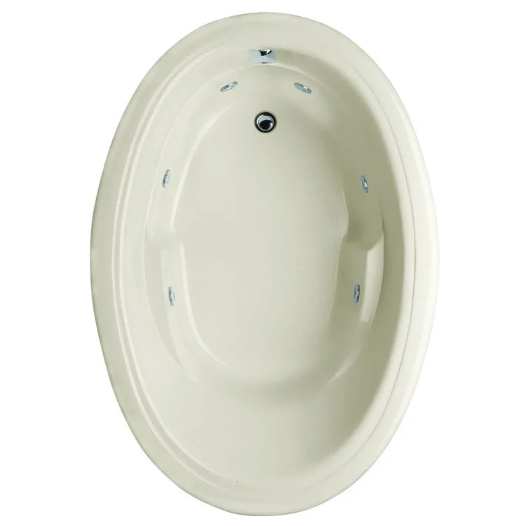 Whirlpool Tub Studio Collection Studio 60 x 42 x 20 Inch Drop-In End Drain Biscuit Oval