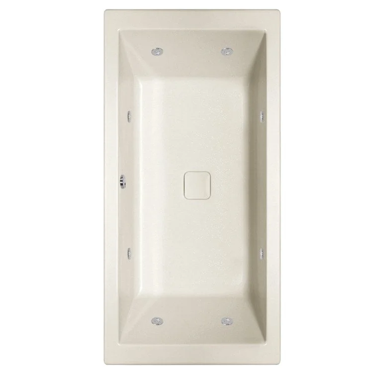 Whirlpool Tub Designer Collection Versailles 72 x 36 x 20 Inch Drop-In Center Drain Biscuit Rectangle