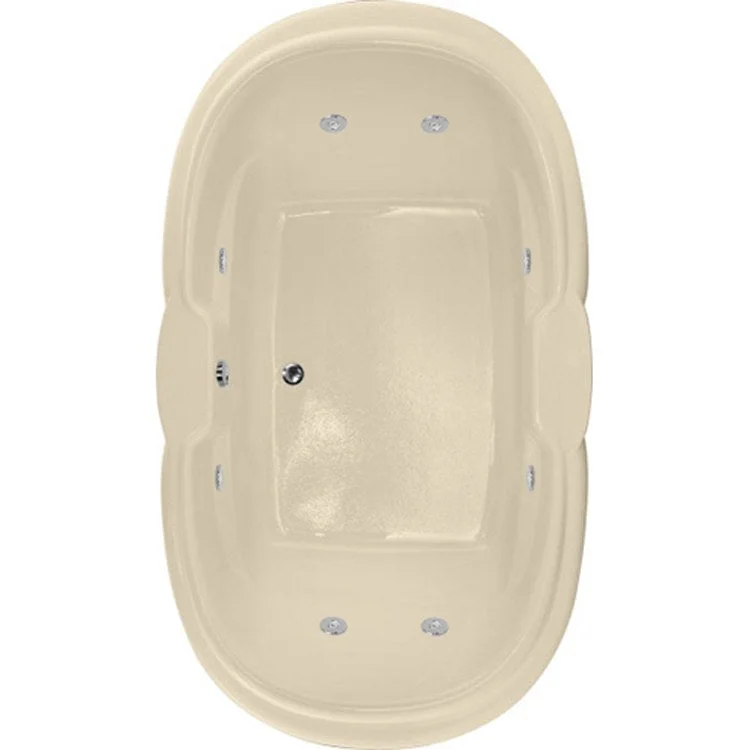 Whirlpool Tub Designer Collection Yvette 72 x 42 x 21 Inch Drop-In Side Center Drain Bone Oval