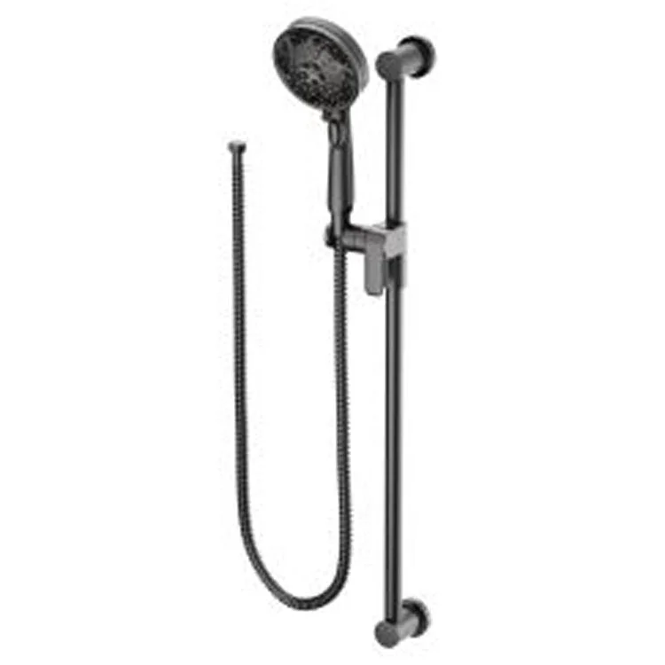 Handshower Set Angled Head Matte Black 5 Function 1.75 Gallons per Minute 30IN Slide Bar