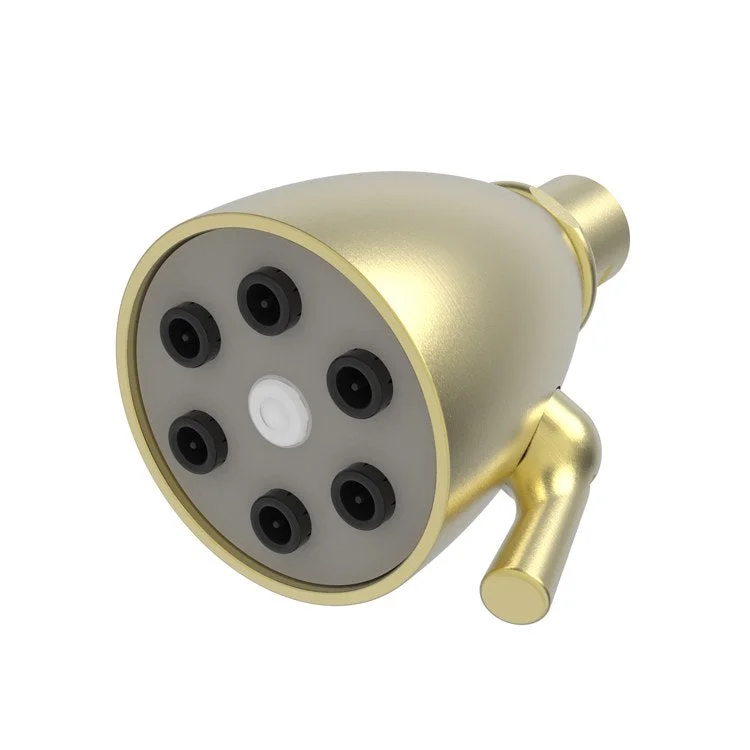 Showerhead Newport Bath 1 Function Satin Brass PVD 2-13/16 Inch 1.8 Gallons per Minute 6-Nozzle Design with Side-Mounted Rotational Spray Control