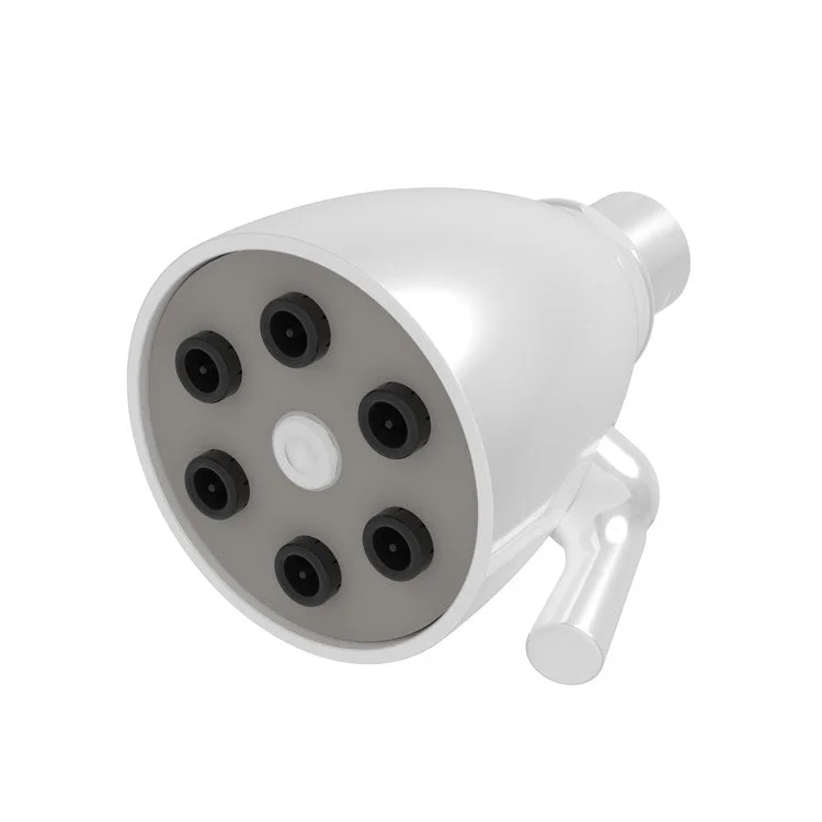 Showerhead Newport Bath 1 Function White 2-13/16 Inch 1.8 Gallons per Minute 6-Nozzle Design with Side-Mounted Rotational Spray Control