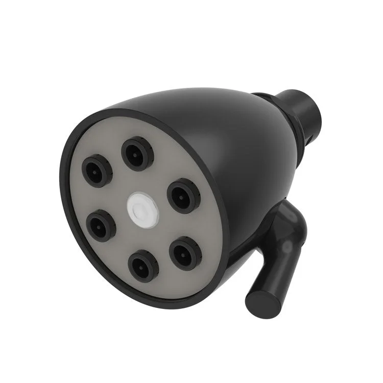 Showerhead Newport Bath 1 Function Gloss Black 2-13/16 Inch 1.8 Gallons per Minute 6-Nozzle Design with Side-Mounted Rotational Spray Control