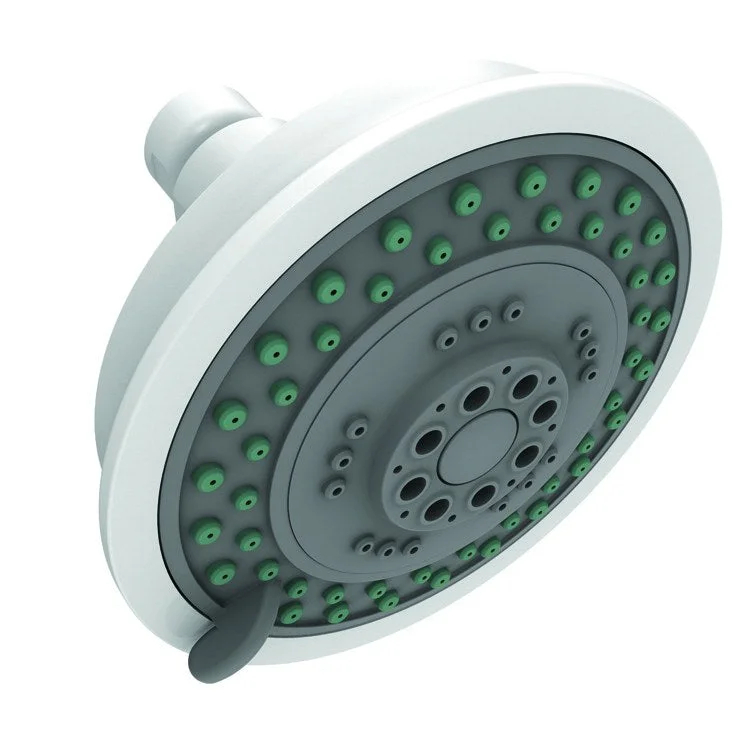 Showerhead Newport Bath 3 Function White 4-2/7 Inch 1.8 Gallons per Minute Spray/Rain/Massage