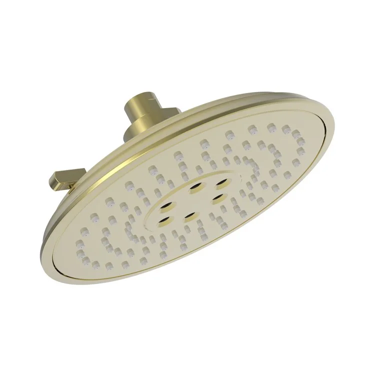 Showerhead Newport Bath 3 Function Polished Brass Uncoated Living 8-2/5 Inch 1.8 Gallons per Minute Stream/Luxnetic Wave/Pause