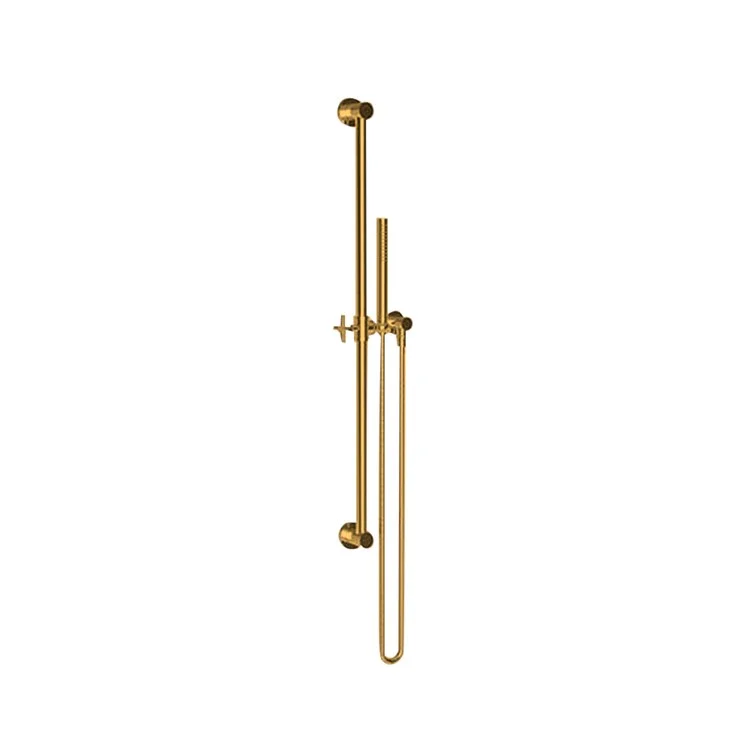 Handshower Set Tub and Shower Slidebar with Cross Handle Satin Bronze PVD 1 Function 1.8 Gallons per Minute