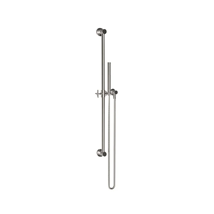 Handshower Set Tub and Shower Slidebar with Cross Handle Stainless Steel PVD 1 Function 1.8 Gallons per Minute