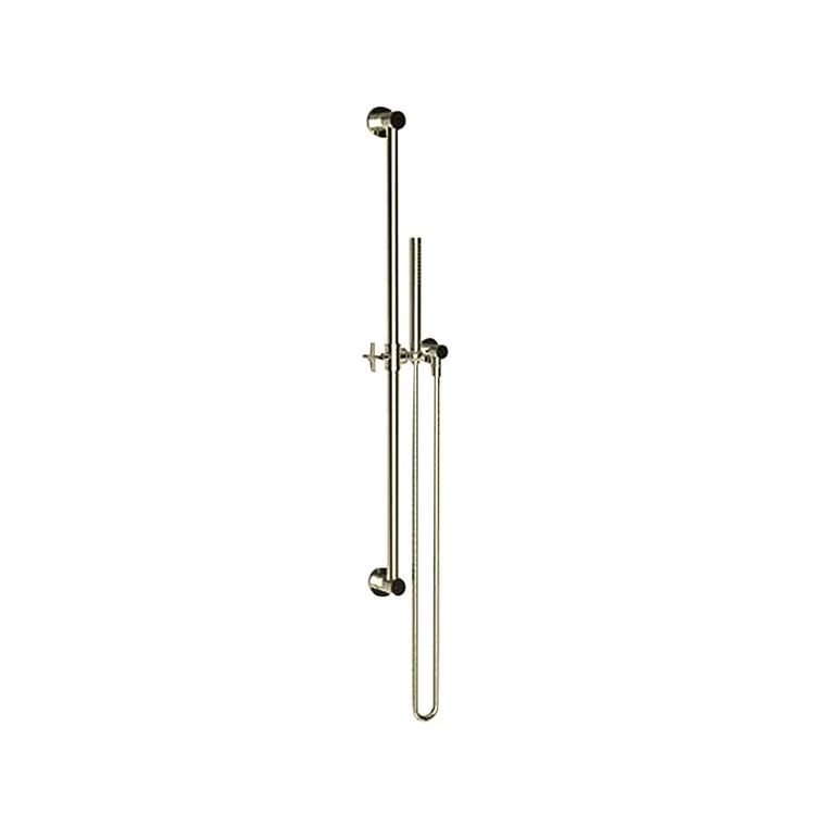 Handshower Set Tub and Shower Slidebar with Cross Handle French Gold PVD 1 Function 1.8 Gallons per Minute