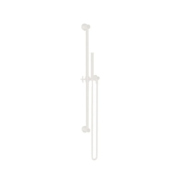 Handshower Set Tub and Shower Slidebar with Cross Handle Matte White 1 Function 1.8 Gallons per Minute