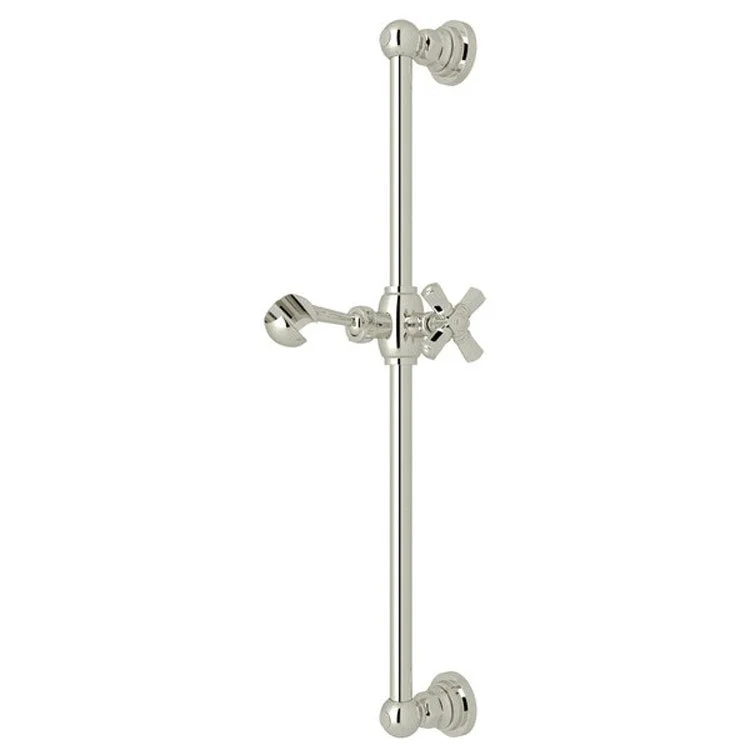 Slide Bar San Giovanni with Cross Handle 22 Inch Polished Nickel Brass Wall Mount