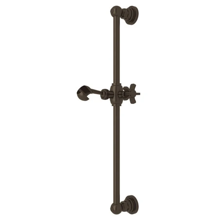 Slide Bar San Giovanni with 5 Spoke Cross Handle 22 Inch Tuscan Brass Wall Mount