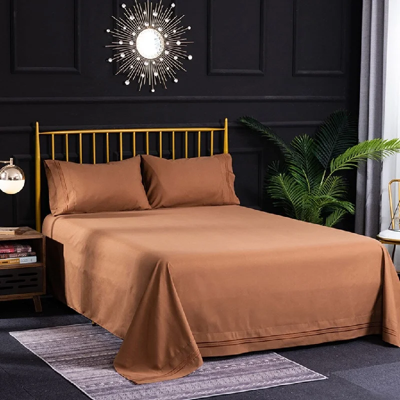 Bedding 4 Piece Bed Sheet Set Solid Color Comforter Set Made Of Polyester