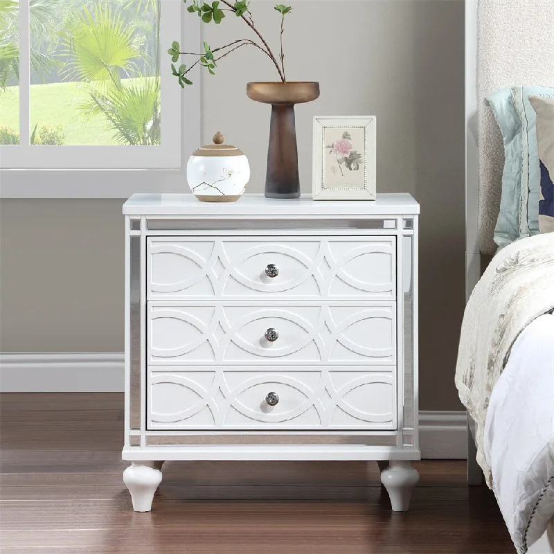 Contemporary Nightstands,Bedside Table with 3 drawers