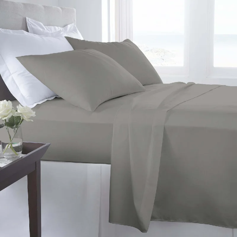 Portland Place - 300 Thread Count Grey Queen, Combed Egyptian Cotton Sateen Sheet Sets