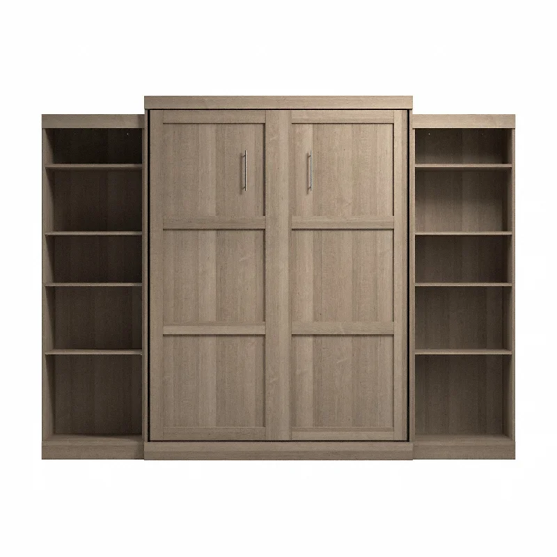 Pur Queen Murphy Bed and 2 Shelving Units (115W) by Bestar