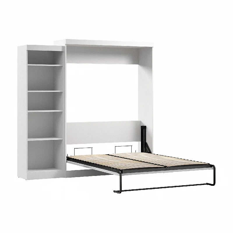 Pur Queen Murphy Bed with Shelving Unit (90W), Wall Bed by Bestar