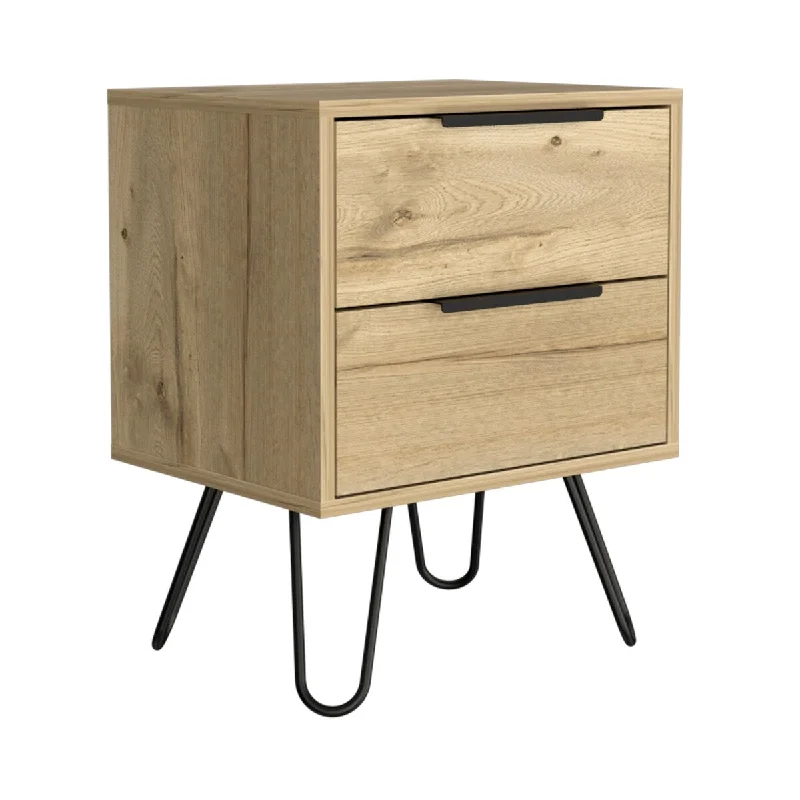 Two Drawers Nightstand, Living Room Bedroom, Desk Cabinet