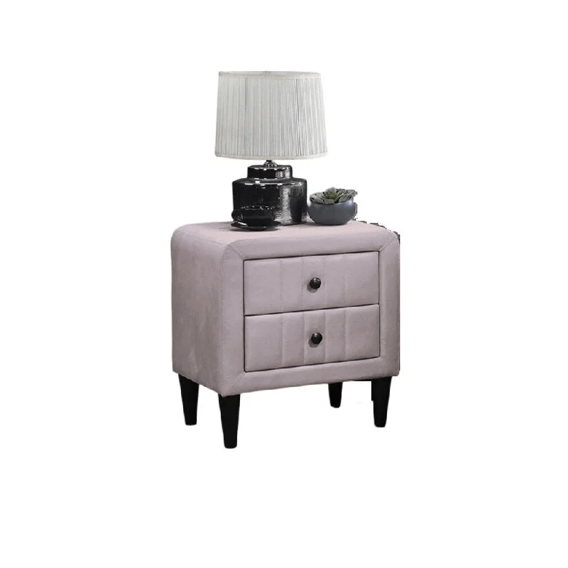 Velvet 1pc Nightstand for Bedroom Furniture for Bedroom