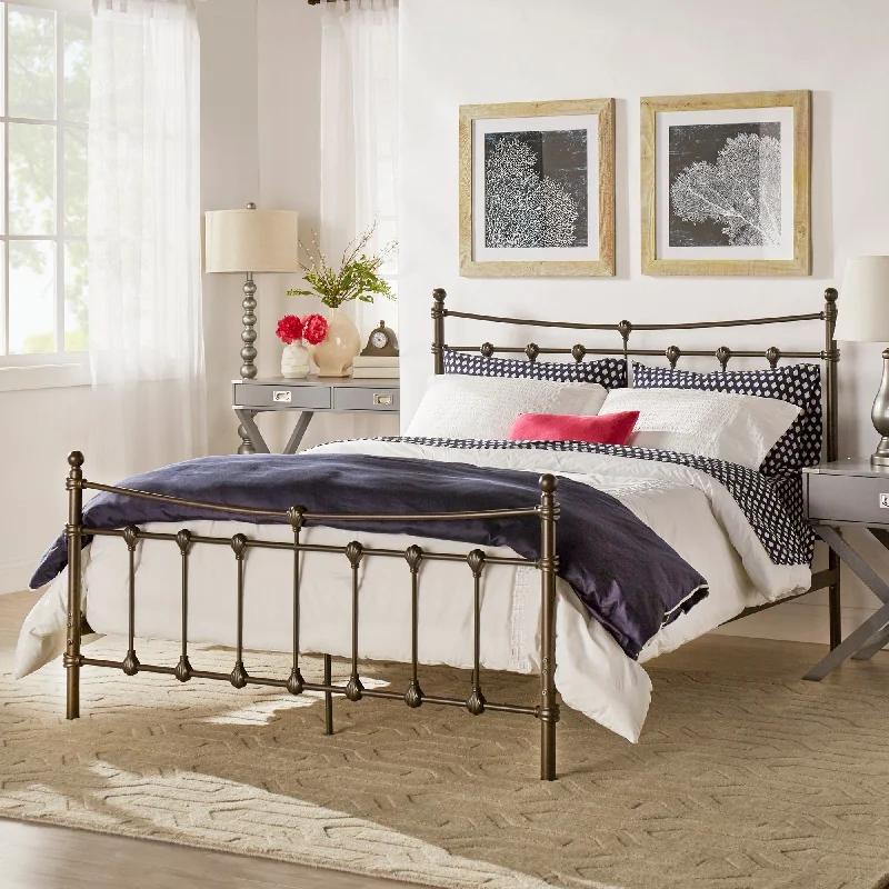 Xander Dark Brown Steel Bed by iNSPIRE Q Classic