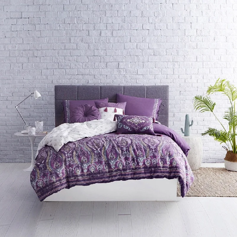 Boheme Cotton Comforter Set in Purple