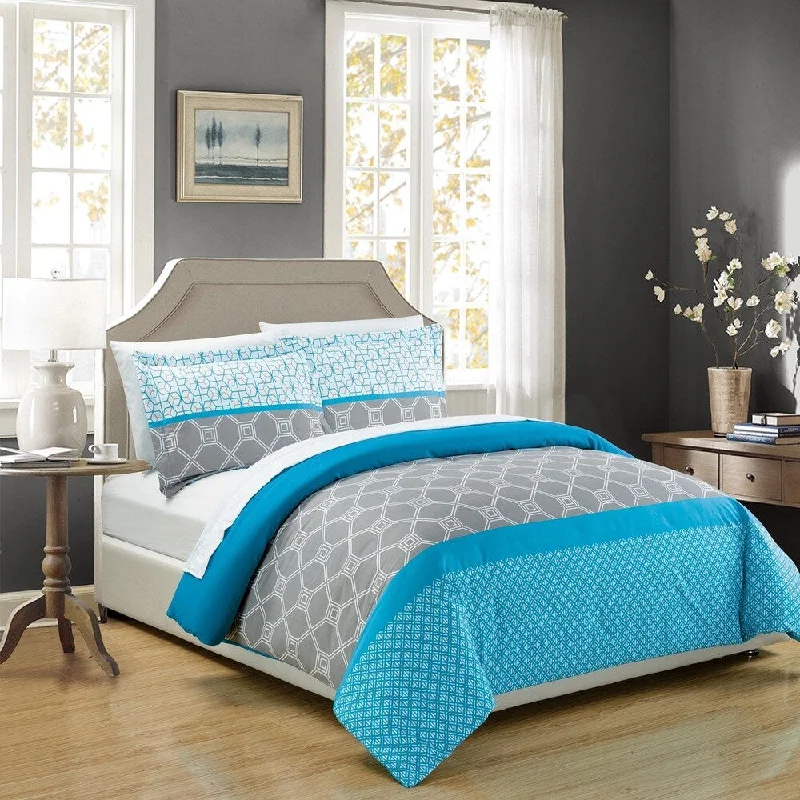 Chic Home 3-Piece Malene Blue Duvet Cover Set