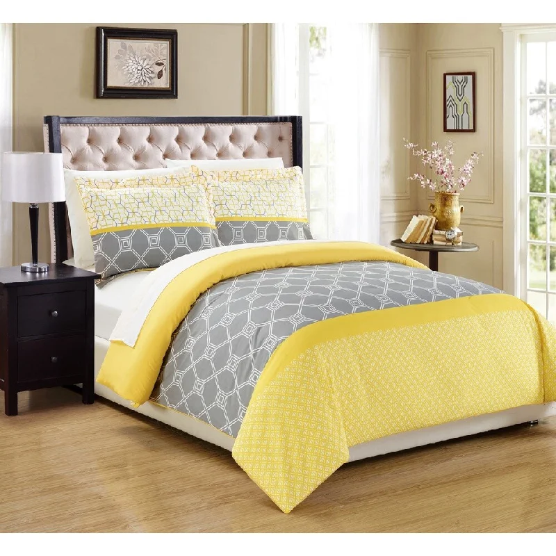 Chic Home 3-Piece Malene Yellow Duvet Cover Set