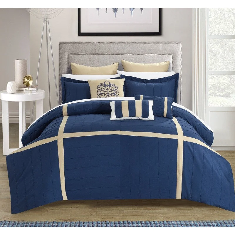 Chic Home 8-piece Helena Pleated Oversized Comforter Set