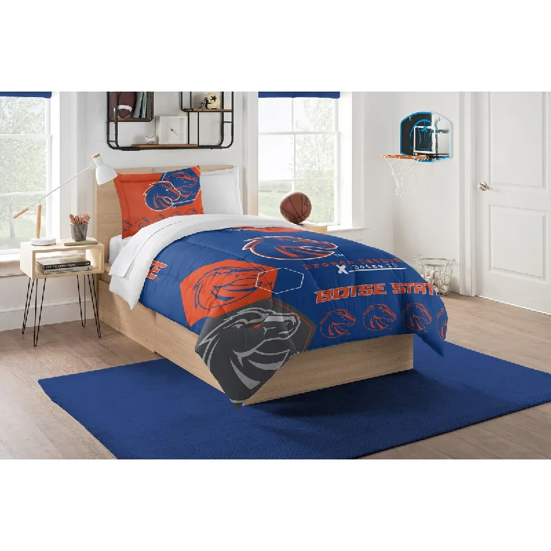 COL 862 Boise State Hexagon Twin Comforter Set