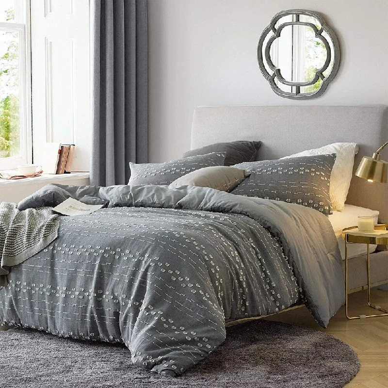 Conceptual Gray Textured Duvet Cover