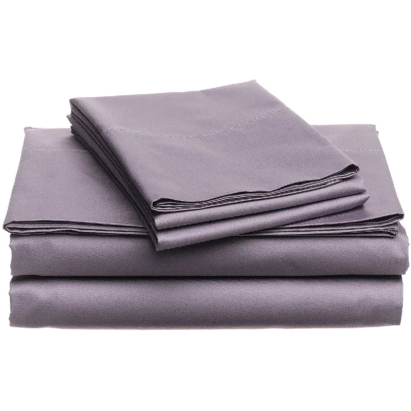 Daily Boutik CAL King 400 Thread Count Cotton Sheet Set in Plum Purple