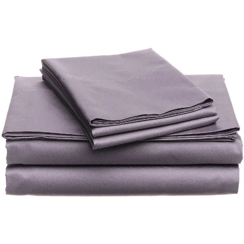 Daily Boutik Full size 400-Thread Count Egyptian Cotton Sheet Set in Plum Purple