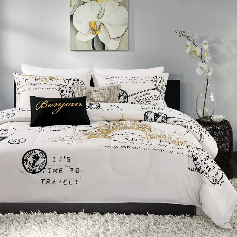 Lauren Taylor -Paris Glamour Printed Comforter 4 pcs