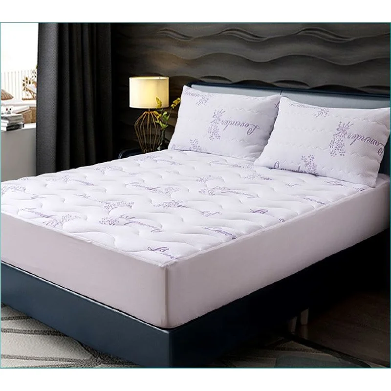 Lavender Scent Mattress Protector - White/Purple