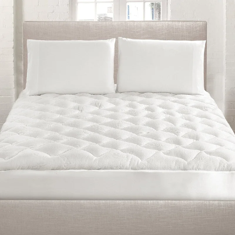 Modern Threads Bamboo Mattress Pad With Fitted Skirt - White