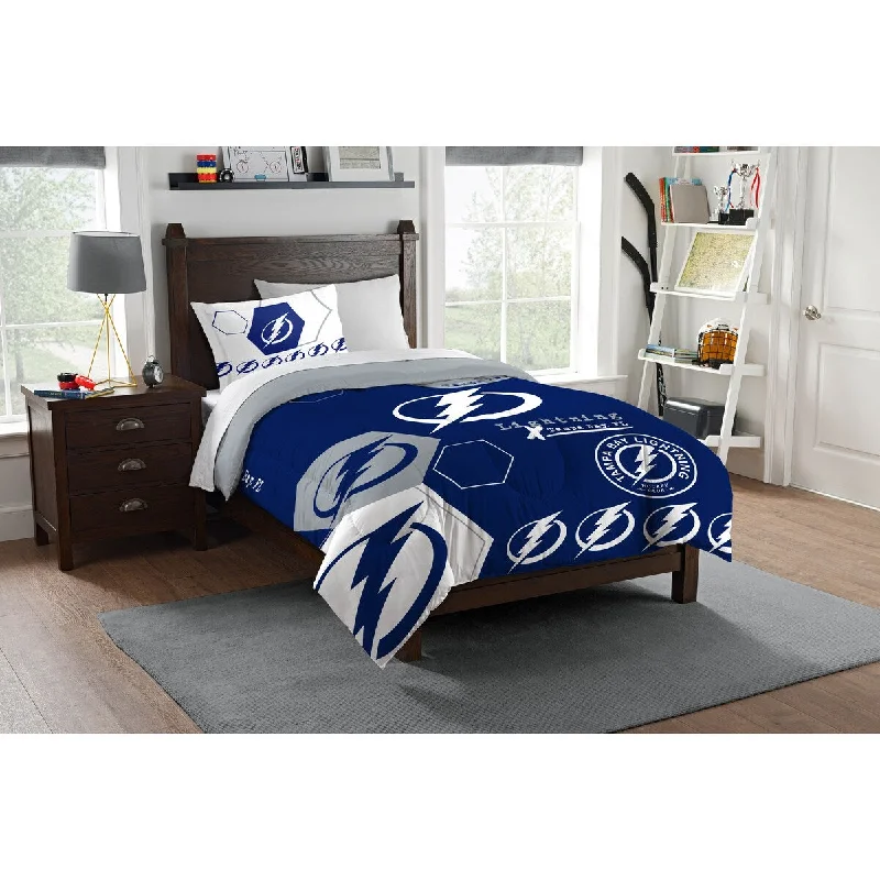 NHL 862 Lightning Hexagon Twin Comforter Set