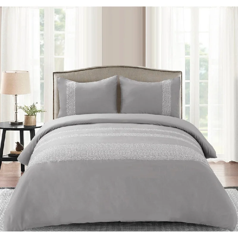 Pebble Cotton Comforter Set in Grey