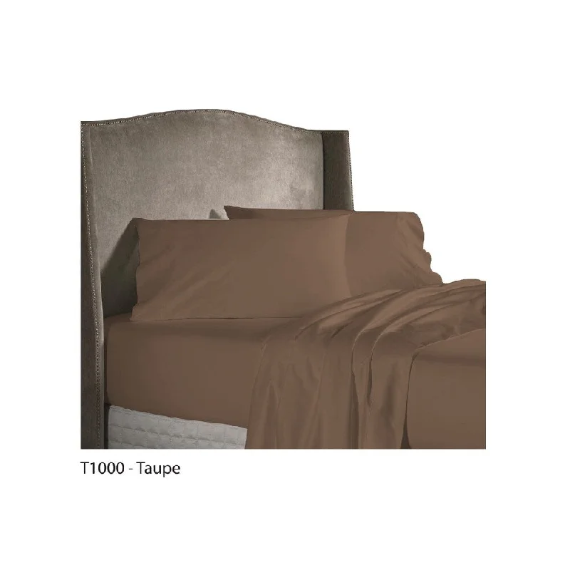 Portland Place 1000TC Cotton Taupe Dbl-Full Solid Sheet Set